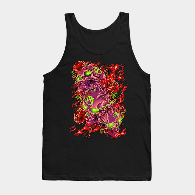 Anarchy skull Tank Top by iqbalgarint